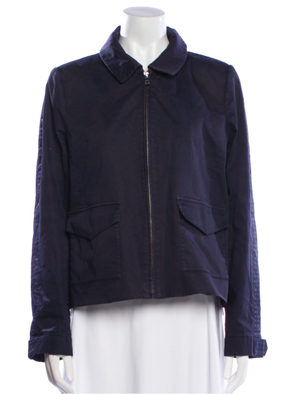 TORY BURCH Navy Zip-Front Jacket